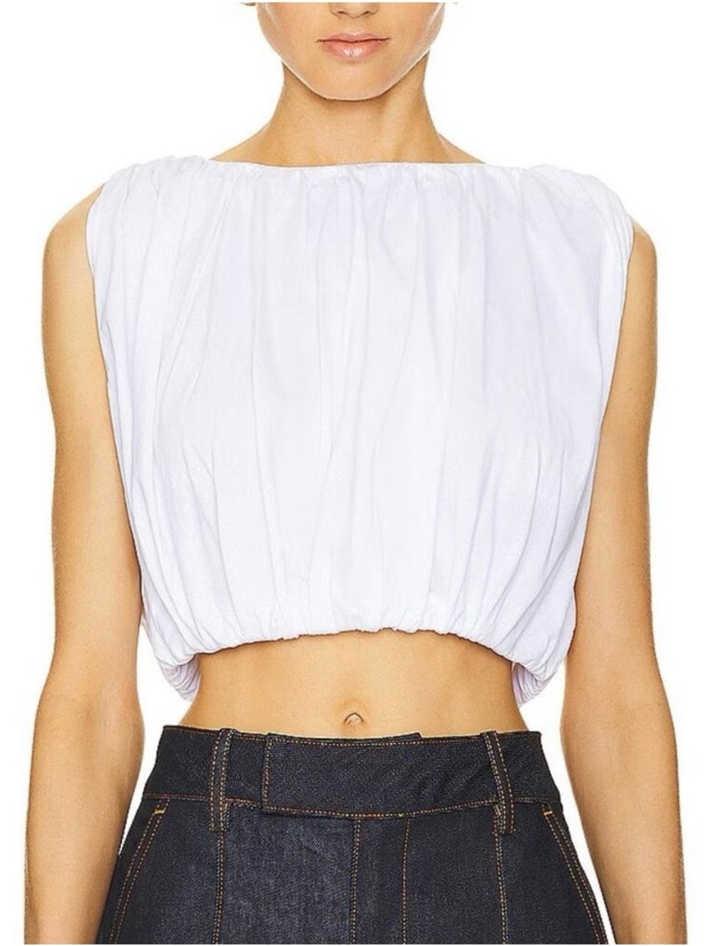 A.L.C Nell Sleeveless Cropped Cotton Top